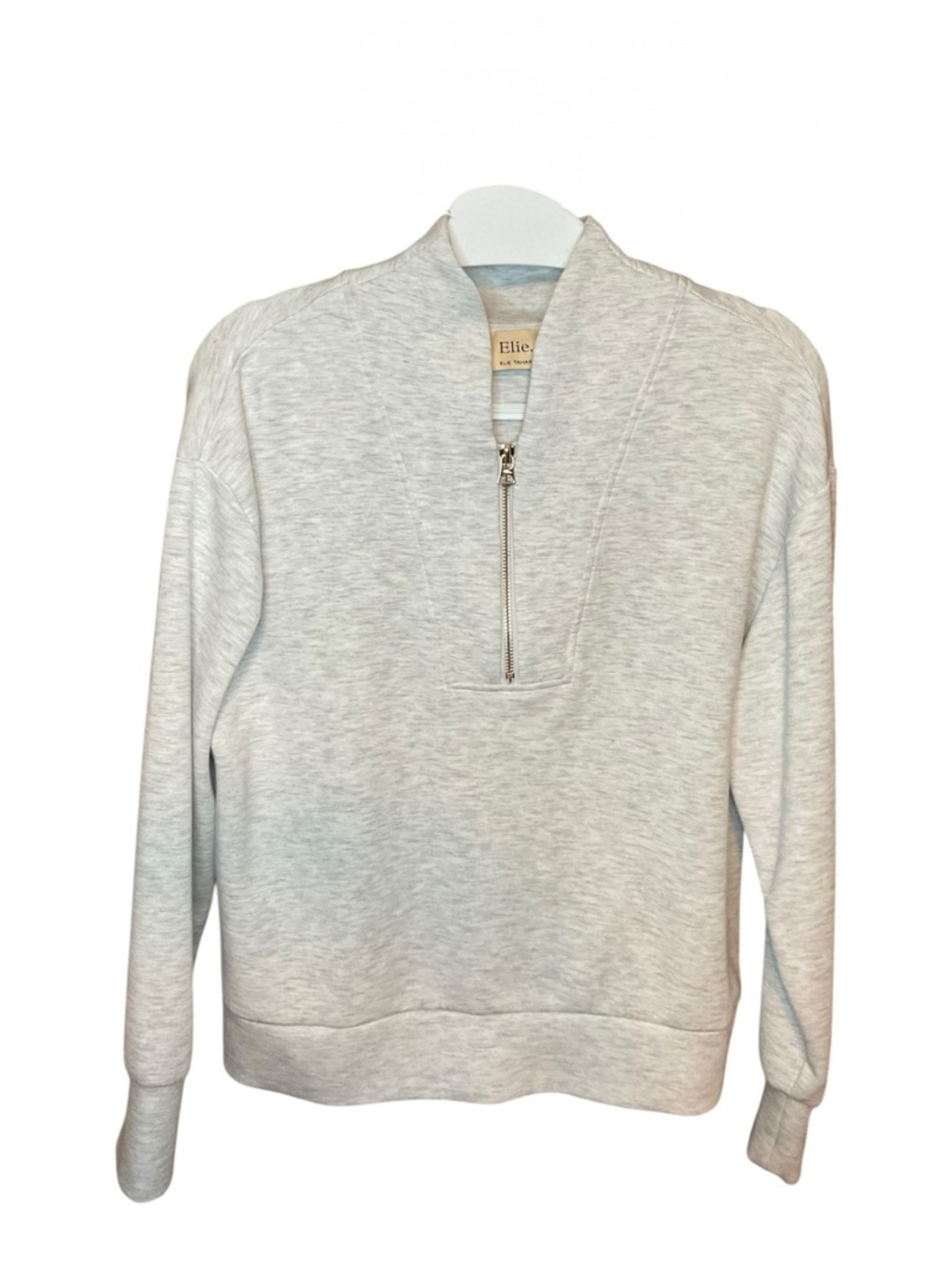 Elie Tahari Gray Zip Up Sweatshirt M